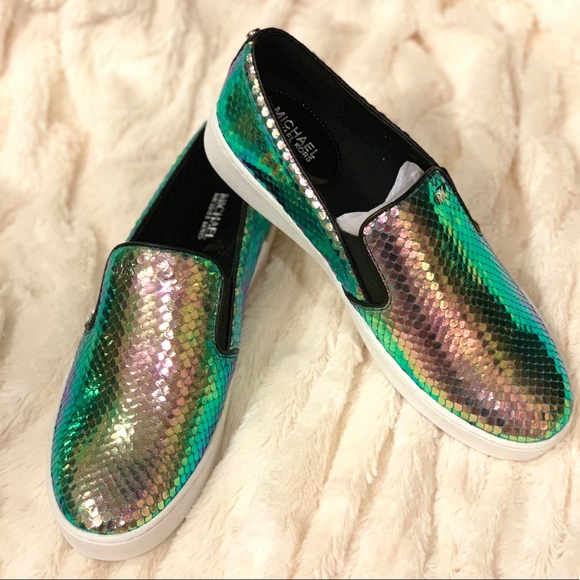 MICHAEL KORS KEATON SLIP ON METALLIC LEATHR - NEW - Picture 2 of 6